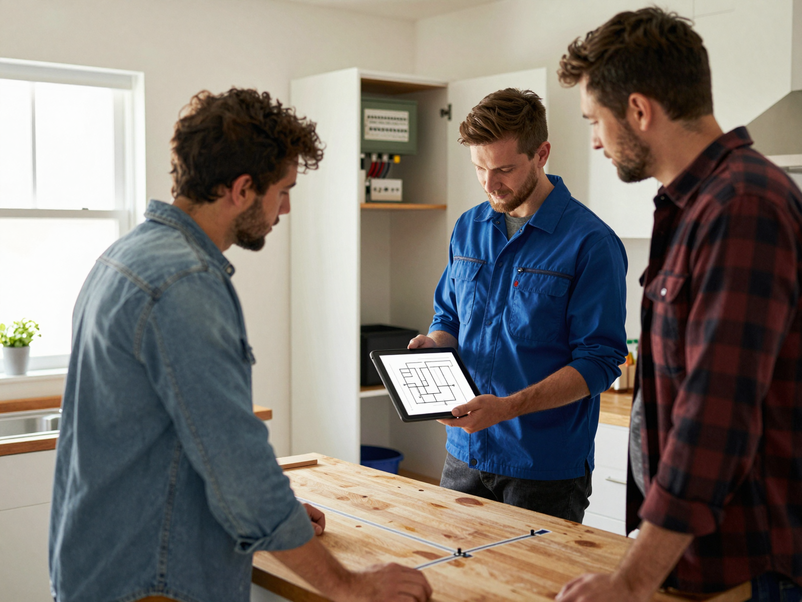 Modern electrical panel installation by Esposita Electric technician